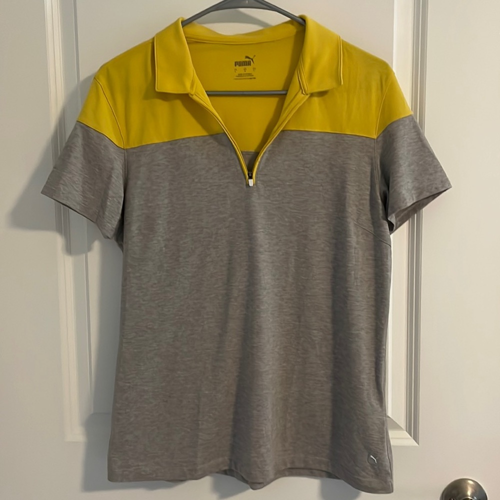 Puma Zip Front Classic T Shirt Size Large